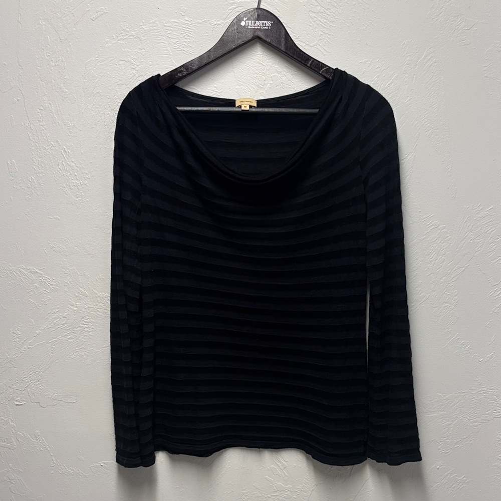 Ella Moss Black Striped Blouse